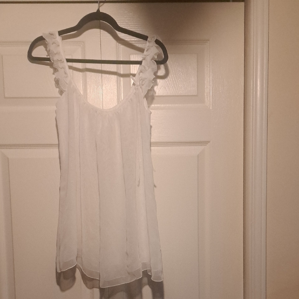 🏵La SENZA-White Ruffle Strap Blouse